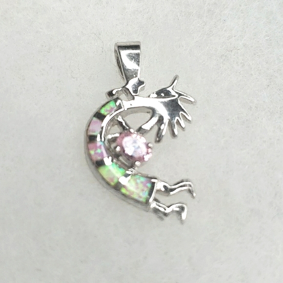 🎀Native American Pink Opal Pink Sapphaire Pendant 💗 - Picture 2 of 3